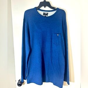 Todd Snyder Lined Cotton Crew Neck Minimalist Blue Long Sleeve Sweater Size XL